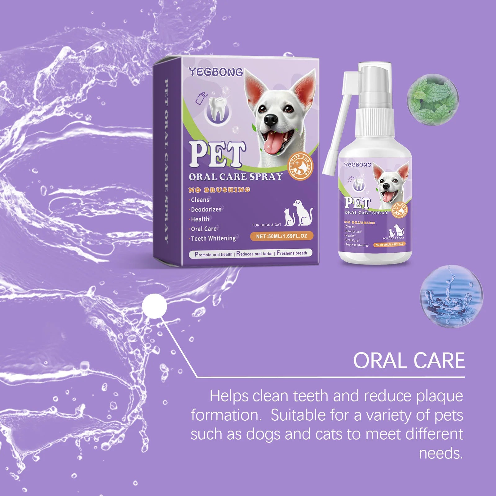 Dog & Cat - Pet Dental Spray – Healthy Smiles, Fresh Breath, Zero Stress!