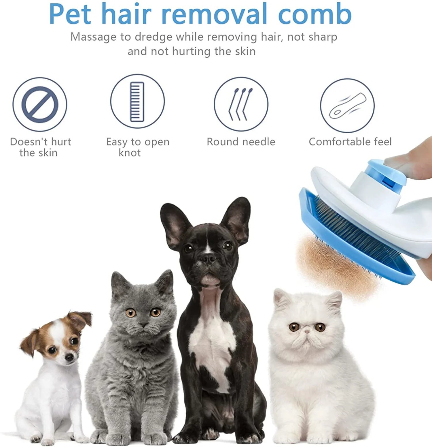 Oval or Square Premium Pet Hair Brush – Practicality, Comfort and Immaculate Coats!