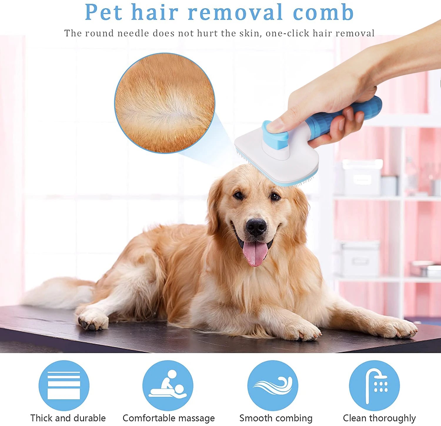 Oval or Square Premium Pet Hair Brush – Practicality, Comfort and Immaculate Coats!